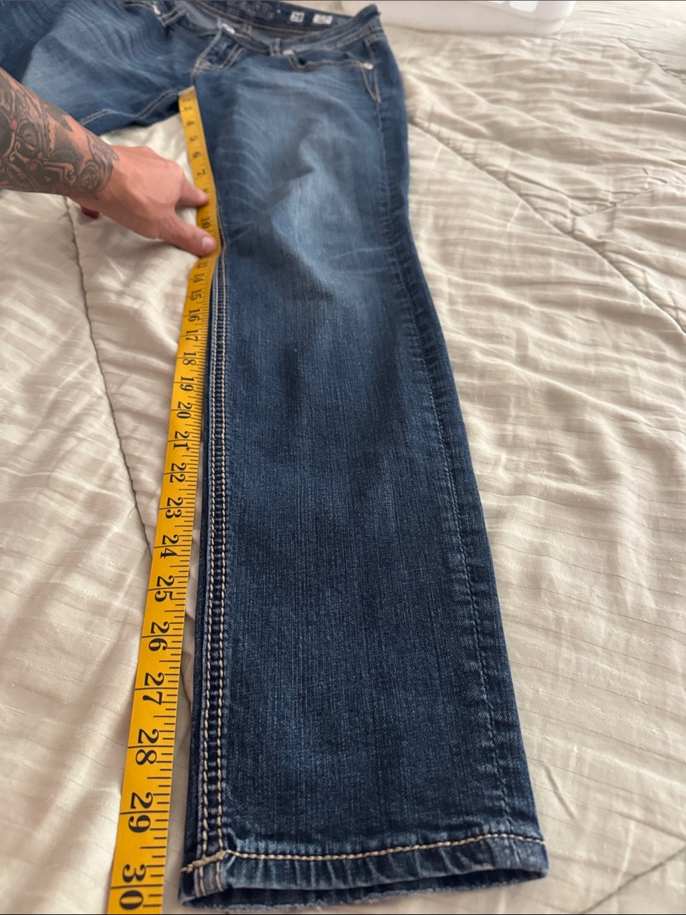 Miss Me Blue Skinny Jeans with Embroidered Back Pockets - Picture 5 of 8